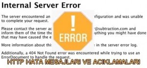 HTTPERROR Http Hata Mesajları Ve Açıklamaları