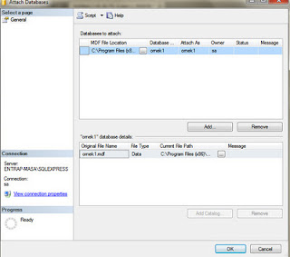 attach4 Sql Server Express 2008 R2 Ldf dosyası olmadan mdf dosyası eklemek database