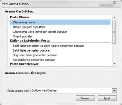 outlook111 Outlook Okunmayan Postalar Klasörü